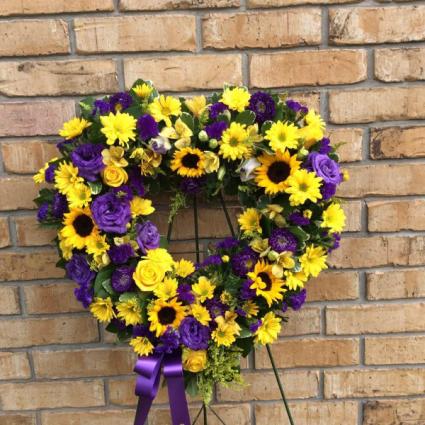 Tiger Fan's Heart Wreath Sympathy