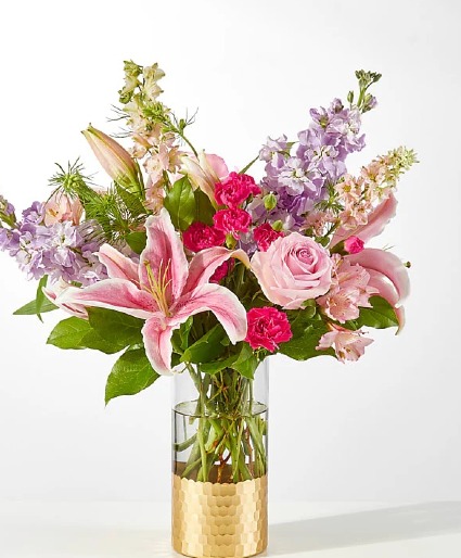 Timeless Bouquet  Gold Dip vase