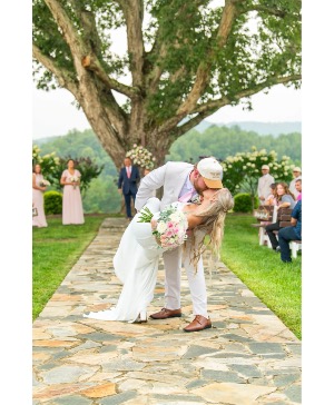 Timeless pink and white  Bouquet and arbor arrangement 