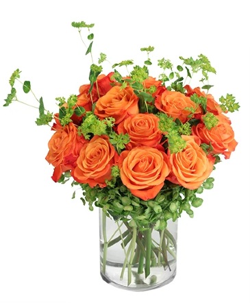 Timeless Tangerine Rose Arrangement in Glastonbury, CT | THE FLOWER DISTRICT