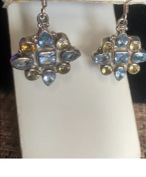 Topaz and Peridot Earrings 