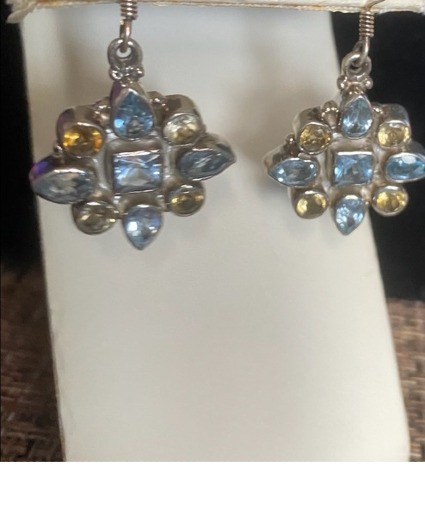 Topaz and Peridot Earrings 