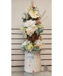 Topiary In Hubbard Stoneware Silk Arrangement
