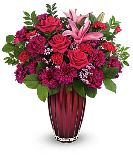 Total Devotion by Teleflora European glass vase