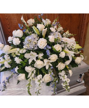 Touch Of Blue casket spray