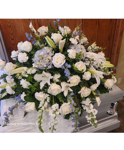 Touch Of Blue casket spray