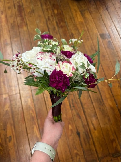 touch of purple prom flowers hand tied prom bouquet /HOMECOMING