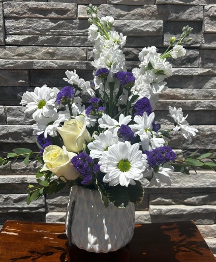 Touch of Purple  White and Purple flowers 