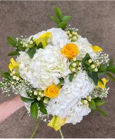 Touch of yellow Wedding arrangement