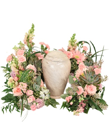 Touching Tranquility Urn Cremation Flowers  (urn not included)  in Albany, NY | Ambiance Florals & Events