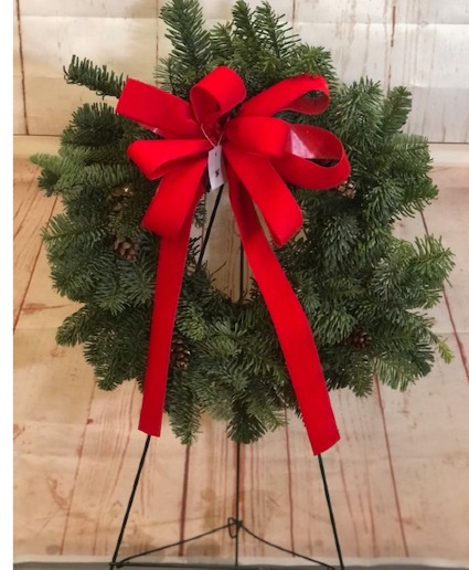 Traditional Cemetery Wreath fresh evergreen