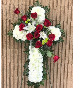 traditional cross with carnations 