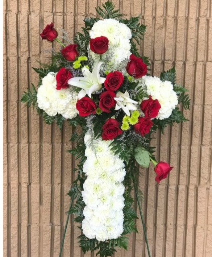 traditional cross with carnations 