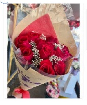 Traditional Red Rose Bouquet Long Steam 