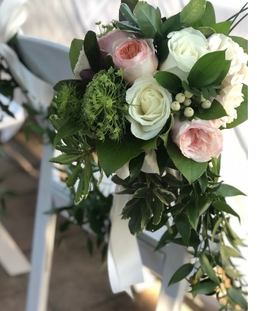 Traditional Wedding Aisle Runner Hand Tied Bouquet in Key West, FL | Petals & Vines