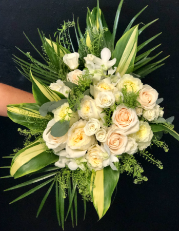 Traditional White with a Touch of Tropical Wedding Bouquet in Key West, FL | Petals & Vines