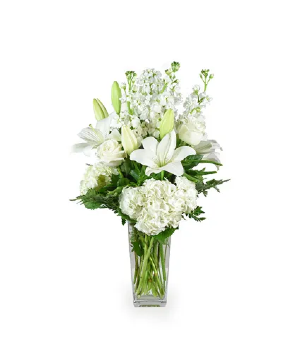 Tranquil Light Vase fresh arrangement