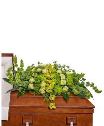 Tranquil Oasis Casket Spray with Orchids Flower Arrangement