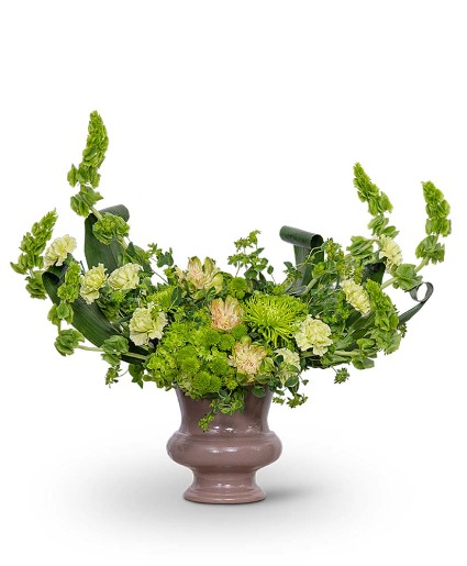 Tranquil Oasis Crescent Urn Flower Arrangement