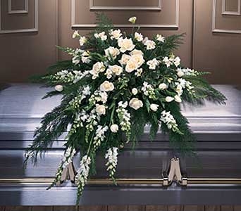 CT15-21 ALL WHITE CASKET SPRAY