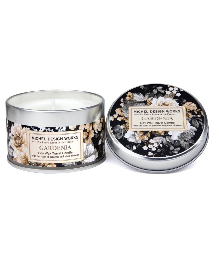 Travel Tin - Gardenia 4oz Travel Candle that Burns 20 Hours