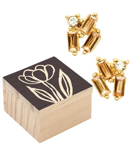 Treasure Box Earrings- Golden Shadow 