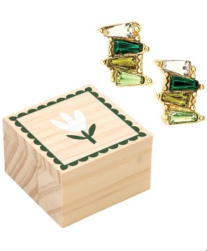 Treasure Box Earrings- Green 