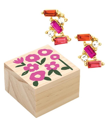 Treasure Box Earrings- Hot Pink 
