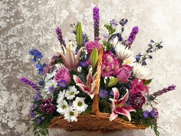 Jewels of Heaven Sympathy Basket Basket Arrangement in Mechanicsville, VA | Christy's Cottage - Home of Flowers by Zoie