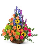 Treasured Memories Basket Flower Arrangement