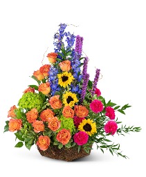 Treasured Memories Basket Flower Arrangement
