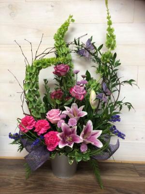 Trellis Flower Garden Sympathy Arrangement
