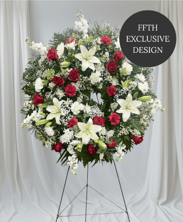 Tribute of Love Standing Funeral Wreath in Loganville, GA | Flowers From The Heart