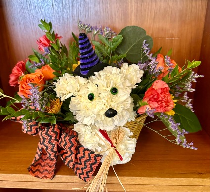 Trick or Treat Puppy Fresh Floral design