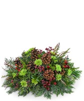 Trimmed in Tradition Centerpiece Flower Arrangement