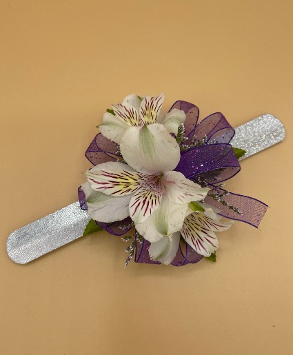 Triple Alstro with Filler on Slap Band Corsage 
