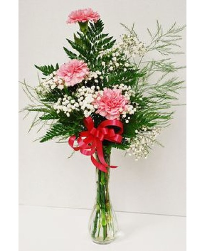 Triple Carnation Bud Vase 