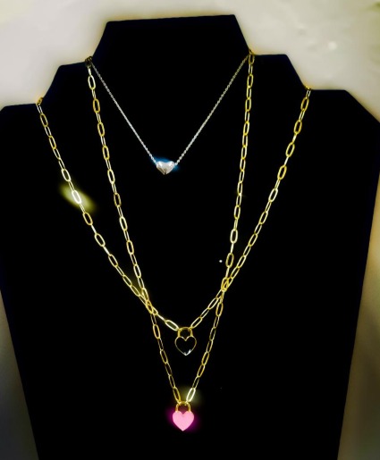Triple Heart Necklace Jewelry