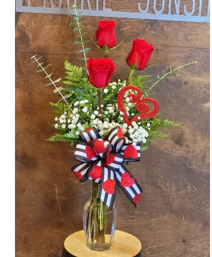 Triple the Love Bud Vase Valentine's Day