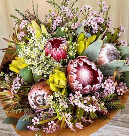 Tropical Protea Mix Loose Wrap Vase Arrangement