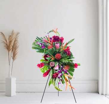 Tropical Reverence  Standing Spray  in Chehalis, WA | BENNY'S FLORIST & GREENHOUSE