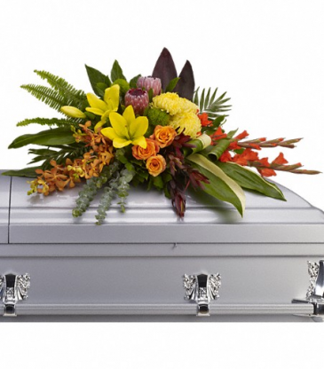 Tropical Tribute  Half Casket Spray in Fernandina Beach, FL | Dottie B Florist