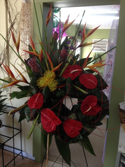 Tropical Wreath Standing Spray