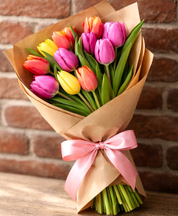 TULIP ME MONDAY Kraft Wrap in Ceres, CA | THE FLORAL COTTAGE LLC.