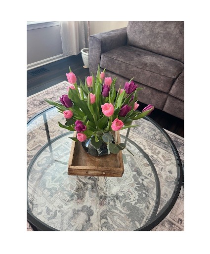 Tulip Pink & Purple  Arrangement 