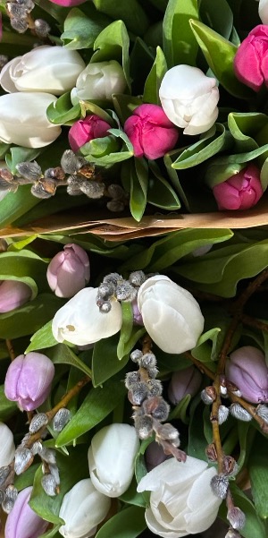 Tulip & Pussy willow bouquet  Bouquet 