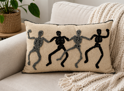 Dancing Skeleton Decorative Throw Pillow For The Home