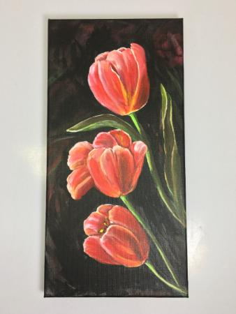 Tulip Trio Acrylic Painting 