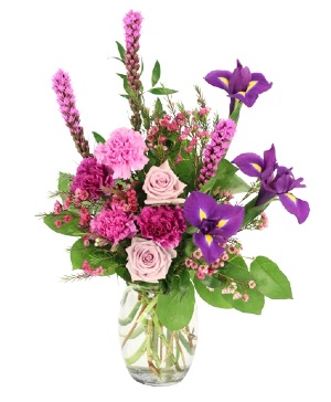 Turning Violet Vase Arrangement
