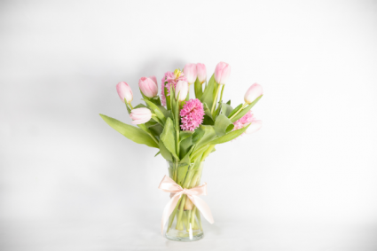 Tutu Beautiful a dozen tulips with premium filler flowers